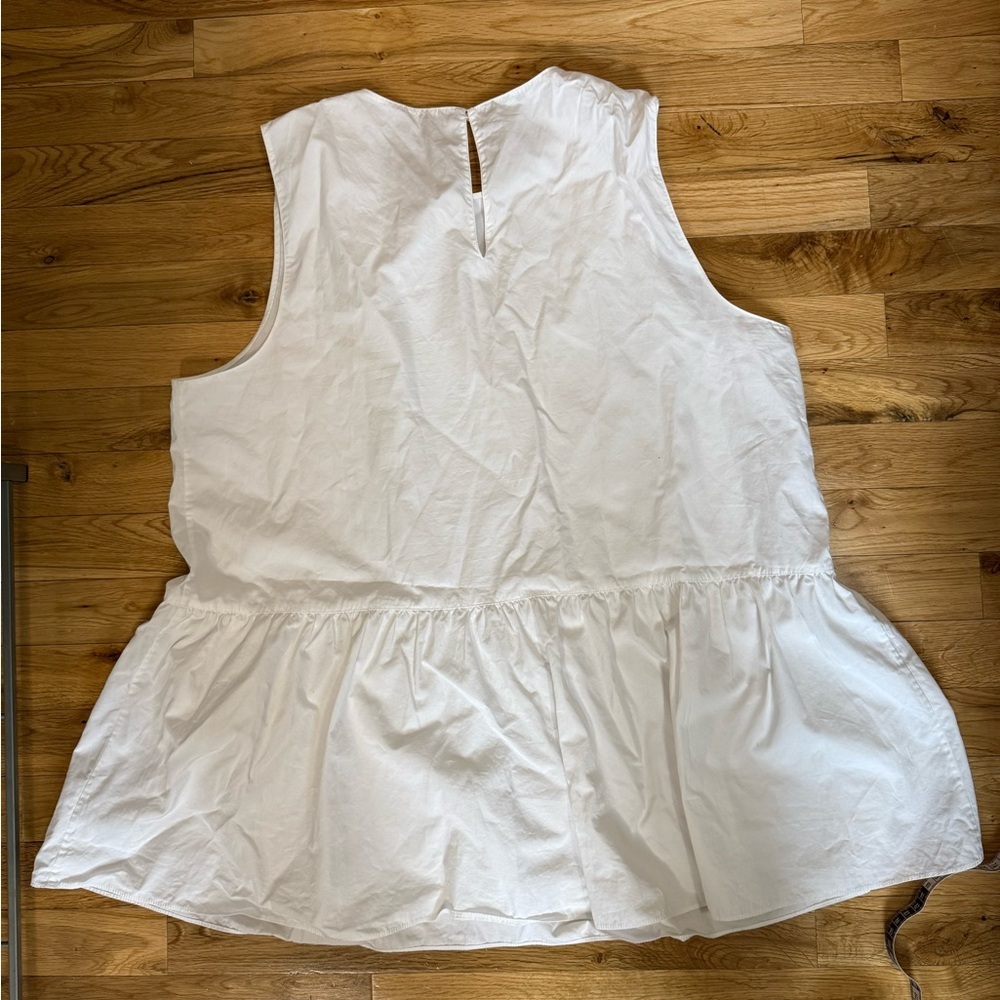 Lafayette 148 New York White Sleeveless Plepum - Picture 5 of 6